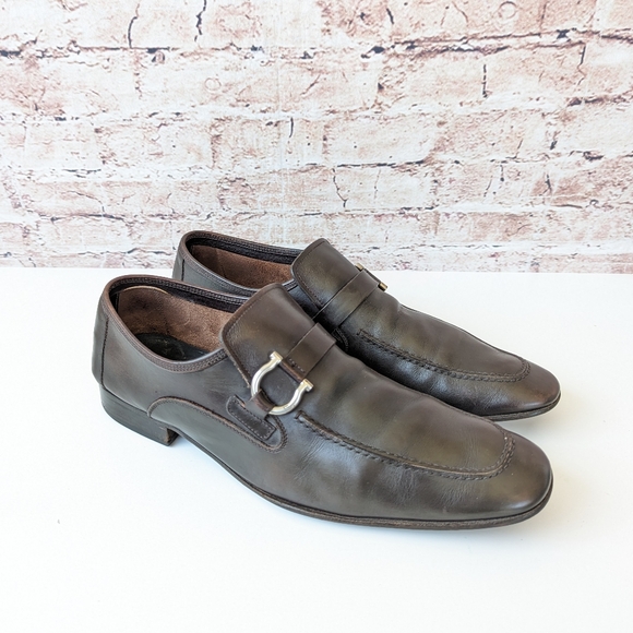 SALVATORE FERRAGAMO LEATHER MEN'S SHOES - Picture 2 of 14
